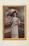 FANTAISIES - Femme - Chapeau - Ombrelle - Carte Postale Ancienne - Femmes