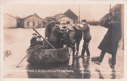Belgique - Carte Photo -  Les Souverains A ST GILLES Lez TERMONDE - Inondations 1925-1926 - Familles Royales