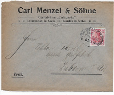 Glasfabrik Lommatzsch/Bunzlau Mit Bahnpoststempel Riesa-Freiberg, 1910 - Covers & Documents