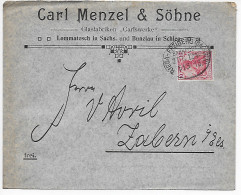 Glasfabrik Lommatzsch/Bunzlau Mit Bahnpoststempel Riesa-Freiberg, 1913, Zabern - Lettres & Documents