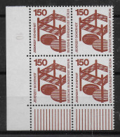 Berlin: MiNr. 411 Viererblock Eckrand Mit Druckziffer 10, Postfrisch, ** - Unused Stamps