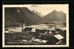 AK Fulpmes, Ortstotale Mit Kirche Und Blick Gegen Zwölferspitze Und Habicht Im Stubaital  - Autres & Non Classés