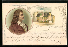 Lithographie Porträt Von Friedrich Von Schiller  - Writers