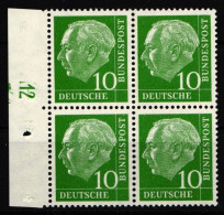 BRD 179 Y Dz Postfrisch 4er Block Mit Druckerzeichen 12 #IR871 - Autres & Non Classés