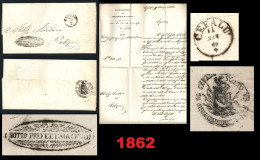 ● ITALIA1862 ● PIEGO LETTERA ֍ Prefilatelica ● Con Testo Interno ● Da Cefalù A POLIZZI ● - Storia Postale