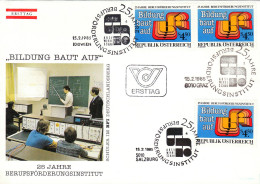 AUSTRIA POSTAL HISTORY / BILDUNG BAUT AUF ,INSTITUT 1985 ,COVER,FDC. - FDC