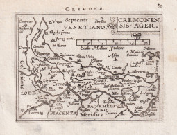 Cremona / Cremonensis Ager - Cremona Lombardia Lombardei / Italia Italy Italien / Carte Map Karte / Epitome Du - Stiche & Gravuren