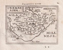 Cremensis Ditio / Cremae Ager - Crema Lombardia Lombardei / Italia Italy Italien / Carte Map Karte / Epitome D - Estampes & Gravures