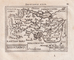 Brixianus Ager / Bresciano - Brescia / Italia Italy Italien / Carte Map Karte / Epitome Du Theatre Du Monde / - Estampes & Gravures