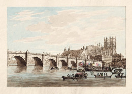 Westminster Bridge - London Westminster Bridge England / Great Britain Großbritannien UK United Kingdom - Prenten & Gravure