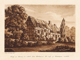 House At Shotery In Which Ann Hathaway The Wife Of Shakespere Resided - Shottery House Of Anne Hathaway (wife - Estampes & Gravures