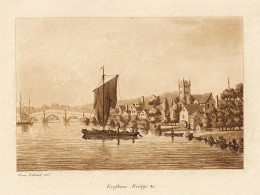 Evesham Bridge - Evesham Worcestershire England / Great Britain Großbritannien UK United Kingdom - Prints & Engravings