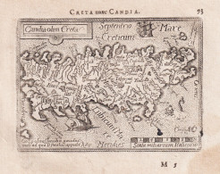 Creta Nunc Candia / Candia Olim. Creta - Crete Kreta Candia / Island Insel Greece Griechenland / Carte Map Kar - Prenten & Gravure