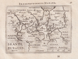 Brandeburgensis Marcha / Brandeburgens. Marcha - Brandenburg Mecklenburg-Vorpommern / Carte Map Karte / Epitom - Estampes & Gravures