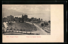 AK Gagri, Zelte Auf Einem Platz Mit Strasse Und Seeblick  - Georgien