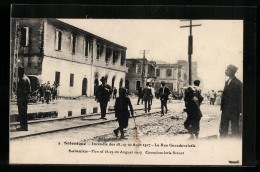 AK Salonique, Incendie 1917 - La Rue Coundouriotis  - Griechenland