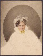 (Portrait Einer älteren Dame / Portrait Of An Older Lady) - Biedermeier Hut Hat Haare - Prints & Engravings