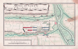 Armée De Conty. Camp D'Horcheim. Le 30 Juillet 1745. - Worms Horchheim Eisbachtal Hessen Rhein Heppenheim Wie - Estampes & Gravures