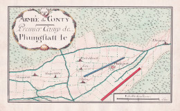 Armée De Conty. Premier Camp De Phungstatt. - Pfungstadt Eberstadt Eschollbrücken Eich Hahn Crumstadt Wasser - Estampes & Gravures