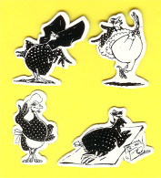 Lot De 4 Pintades (Cuisinière, Danseuse, Alsacienne, à La Plage)_Dma11 - Magnetos