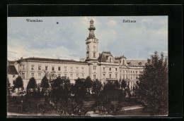 AK Warschau, Rathaus Mit Anlagen Und Strasse  - Pologne