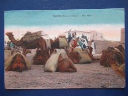 CPA CARTE POSTALE  - MAROC - SCÈNES ET TYPES  - UNE HALTE - Autres & Non Classés