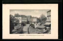 CPA Gourdon, Cours Ginibert-Lavaysse Et Tour De Ville  - Gourdon