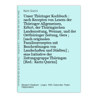 Unser Thüringer Kochbuch : Nach Rezepten Von Lesern Der Thüringer Allgemeinen, Erfurt, Der Thüringischen La - Livres Anciens