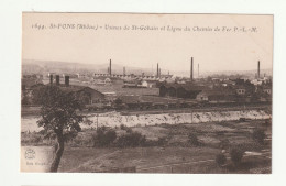 CPA 69 . SAINT FONS . USINE DE SAINT  GOBAIN ET LIGNE DU CHEMIN DE FER  - Autres & Non Classés