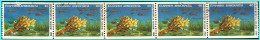 GREECE-GRECE- HELLAS 1988: Microscopic Sea Life Horizontally Imperforete Strips Of (5X40drx) Stamps  Used - Oblitérés