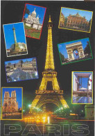 Tour Eiffel - Sacré Coeur - Opéra - Bastille - Arc De Triomphe - Pyramide Du Louvre - Notre Dame - Arche De La Défense - Mehransichten, Panoramakarten