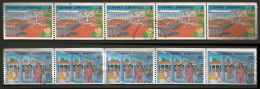 GREECE-GRECE- HELLAS 1988: OLYMPIC Games Seoul Horizontally Imperforete Strips Of 5 Stamps Different (4drx+20drxl Used - Oblitérés