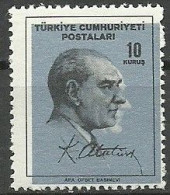 Turkey; 1965 Regular Stamp 10 K. ERROR "Shifted Printing" - Neufs