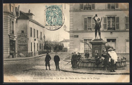 CPA Saint-Leu-Taverny, La Rue De Paris Et La Place De La Forge  - Taverny