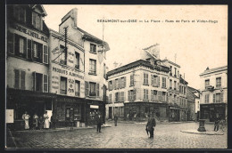 CPA Beaumont-sur-Oise, La Place, Rues De Paris Et Victor-Hugo  - Beaumont Sur Oise