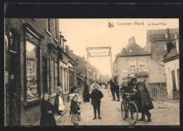 CPA Comines, Le Grand Pont, Pont Et Cafe Belle Vue  - Autres & Non Classés