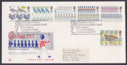 GB Great Britain 1977 Private FDC Christmas, Bird, Birds, Bethlehem, Christianity, Christian, Music Drum First Day Cover - Lettres & Documents