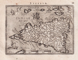 Sicilia / Siciliae Descriptio - Sizilia Sicily Sizilien / Isola Insel Island / Italia Italy Italien / Carte Ma - Estampes & Gravures