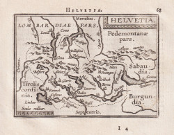 Helvetia - Schweiz Suisse Switzerland / Carte Map Karte / Epitome Du Theatre Du Monde / Theatro Del Mondo / Th - Prints & Engravings