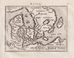 Dania / Daniae Typus - Danmark Denmark Dänemark / Sverige Sweden Schweden / Carte Map Karte / Epitome Du Thea - Estampes & Gravures