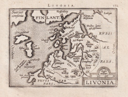 Livonia - Estonia Latvia Livonia / Lithuania Estland Lettland Litauen / Carte Map Karte / Epitome Du Theatre D - Prints & Engravings
