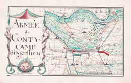 Armée De Conty. Camp D'Ogersheim Le 26 Juillet 1745. - Oggersheim Mannheim Ludwigshafen Rhein Oppau Edigheim - Prints & Engravings