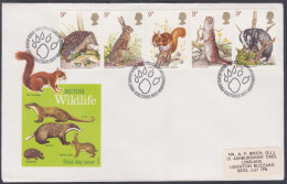 GB Great Britain 1977 Private FDC British Wildlife, WIld Life, Badger, Otter, Squirrel, Hedgehog, Hare, First Day Cover - Lettres & Documents