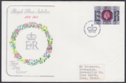 GB Great Britain 1977 Private FDC Queen Elizabeth II, Royal, Royalty, Silver Jubilee, First Day Cover - Covers & Documents