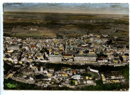 CPSM Dentelée 10.5 X 15 Haute-Marne LANGRES Vue Aérienne Panoramique - Au Centre La Cathédrale St-Mammès, Les Collèges - Langres