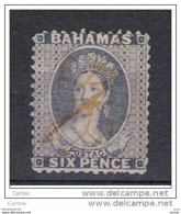 BAHAMAS:  1863  VICTORIA  -  6 P. USED  STAMP  -  P. 12 1/2  -  YV/TELL. 7 - 1859-1963 Crown Colony