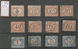 Italy Kingdom  Segnatasse 1890/1926 Postage Due Number In Carmine In Orange Oval + Brown Number C.60  #20/30+33  Used - Strafport