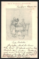 Künstler-AK Albert Hendschel: Grosse Wäsche, Damen Und Kind Mit Wäschetrommel  - Sonstige & Ohne Zuordnung