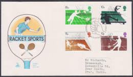 GB Great Britain 1977 Private FDC Racket Sports, Sport, Table Tennis, Squash, Badminton, Tennis, First Day Cover - Covers & Documents