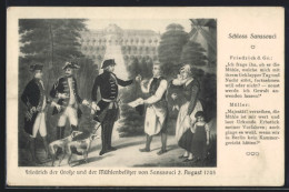 AK Friedrich II. Der Grosse Und Der Mühlenbesitzer Von Sanssouci  - Royal Families